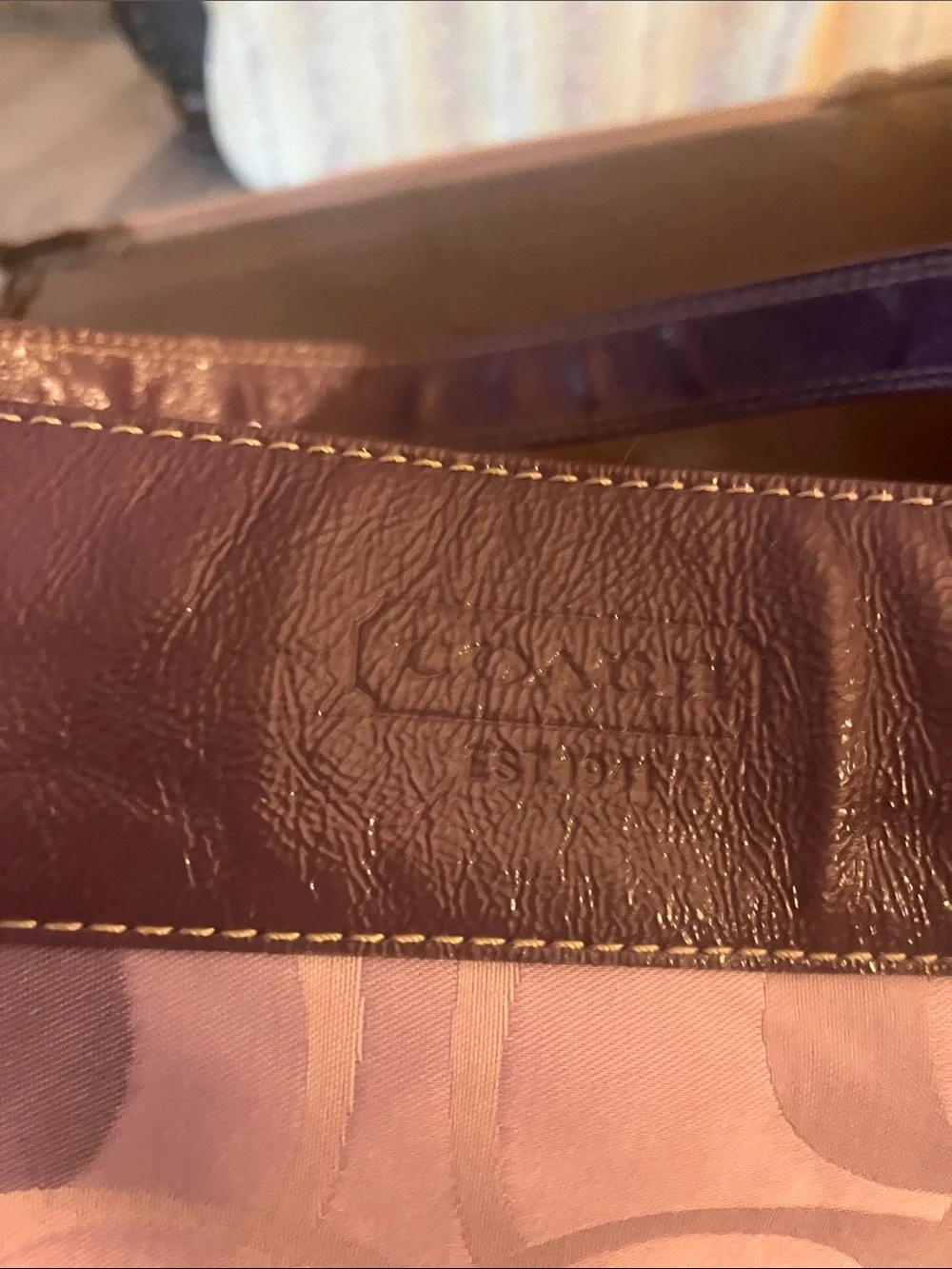 Coach Plum Leather-Trim women Shoulder Bag